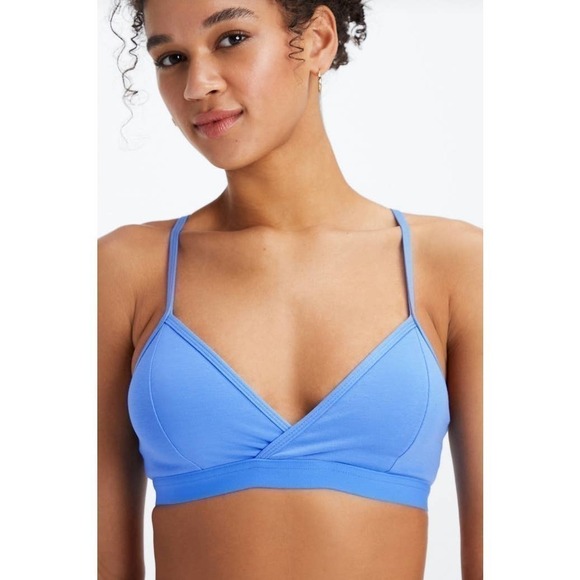 Fabletics Large Live In Racerback Bralette Cornflower Blue NWT - Picture 6 of 10